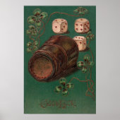 ヴィンテージ聖パトリックの日グッドラックアイルランドサイコロ ポスター (正面)