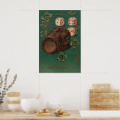 ヴィンテージ聖パトリックの日グッドラックアイルランドサイコロ ポスター (キッチン)