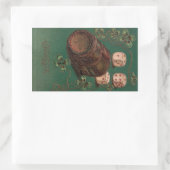 ヴィンテージ聖パトリックの日グッドラックアイルランドサイコロ 長方形シール (バッグ)