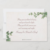 ヴィンテージ聖パトリックの日ハープとクローバー カード (裏面)