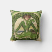 ヴィンテージ聖パトリックの日、アイリッシュグラスとのリース クッション (正面)