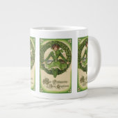 ヴィンテージ聖パトリックの日、アイリッシュグラスとのリース ジャンボコーヒーマグカップ (正面右)