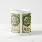 ヴィンテージ聖パトリックの日、アイリッシュグラスとのリース ジャンボコーヒーマグカップ (正面)