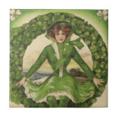 ヴィンテージ聖パトリックの日、アイリッシュグラスとのリース タイル (正面)