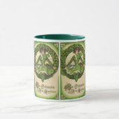 ヴィンテージ聖パトリックの日、アイリッシュグラスとのリース マグカップ (中央)