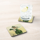 ヴィンテージ聖パトリックの日、女性の緑のシャムロック コースター (右側)