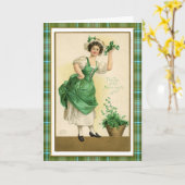 ヴィンテージ聖パトリックスの日 – 朝の頂上 カード (黄色い花)