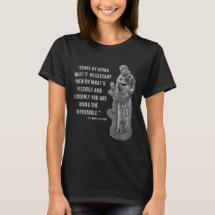ヴィンテージ聖フランシス・オブ・イジ引用文・カトリック教会ティーズ・ユニ Tシャツ