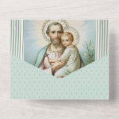 ヴィンテージ聖ヨセフイエス宗教聖なる書物、 経典 オールインワン招待状 (裏面)