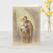 ヴィンテージ聖ヨセフ父の日 カード (黄色い花)