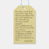 ヴィンテージ聖ヨセフ饗宴3月19日祈りの言葉ラベル ギフトタグ (裏面)