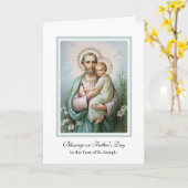 ヴィンテージ聖ヨセフ・イエスの父の日 カード (黄色い花)