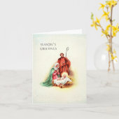 ヴィンテージ聖家族クリスマスカード カード (黄色い花)