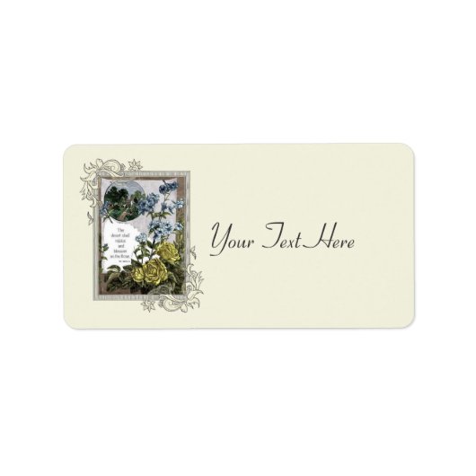 ヴィンテージ聖書聖なる書物、 経典とバラ ラベル (正面)