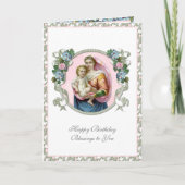 ヴィンテージ聖母マリアイエス花のカード カード (正面)