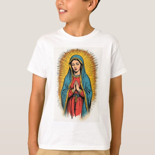 ヴィンテージ聖母マリア子供Tシャツ Tシャツ (正面)