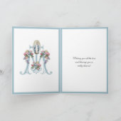 ヴィンテージ聖母マリア 宗教的な水彩画の十字架 カード (内部)