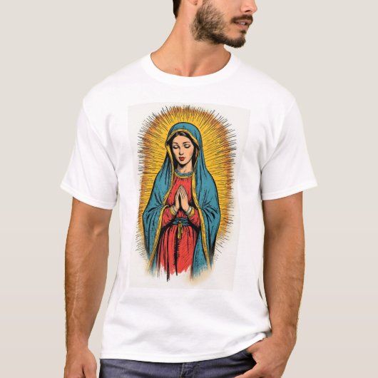 ヴィンテージ聖母マリアTシャツ メンズ Tシャツ (正面)