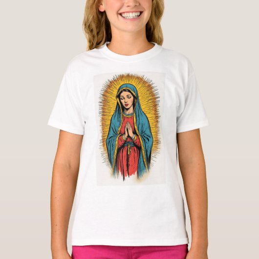 ヴィンテージ聖母マリアTシャツ 女子 Tシャツ (正面)
