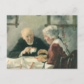 ヴィンテージ聖職者、コーヒーまたは紅茶と司祭 ポストカード (正面)