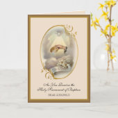 ヴィンテージ聖餐式バプテスマの神の子 カード (黄色い花)