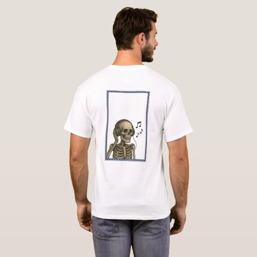ヴィンテージ聞スケルトンから音楽Tシャツ Tシャツ (裏面フル)