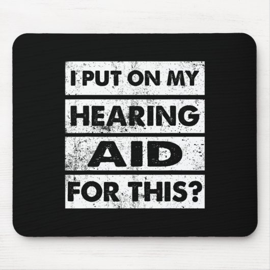 ヴィンテージ聴覚障害ろう者認識度ASL標識L マウスパッド (正面)