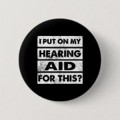 ヴィンテージ聴覚障害ろう者認識度ASL標識L 缶バッジ (正面)