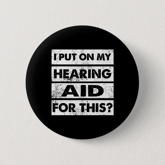 ヴィンテージ聴覚障害ろう者認識度ASL標識L 缶バッジ (正面)