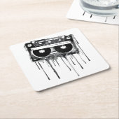 ヴィンテージ聴診器 スクエアペーパーコースター (アングル)