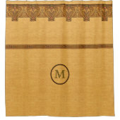 ヴィンテージ職人ミッションアールヌーボーフリーズ シャワーカーテン (正面)