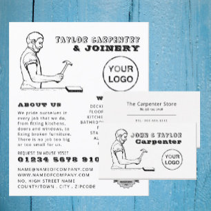 ヴィンテージ職人、大工、大工 名刺