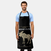 ヴィンテージ肉屋が肉を切る エプロン (着用した状態)