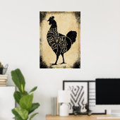 ヴィンテージ肉屋のポスターチキン ポスター (ホームオフィス)