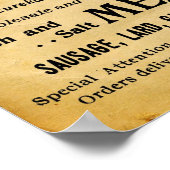 ヴィンテージ肉市場の肉屋のショップサイン ポスター (角)