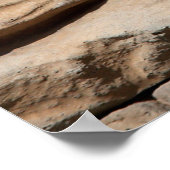 ヴィンテージ背景の古い石積み石れんが ポスター (角)