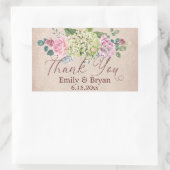 ヴィンテージ背景バラス結婚スプレーありがとうCl 長方形シール (バッグ)