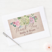 ヴィンテージ背景バラス結婚スプレーありがとうCl 長方形シール (封筒)