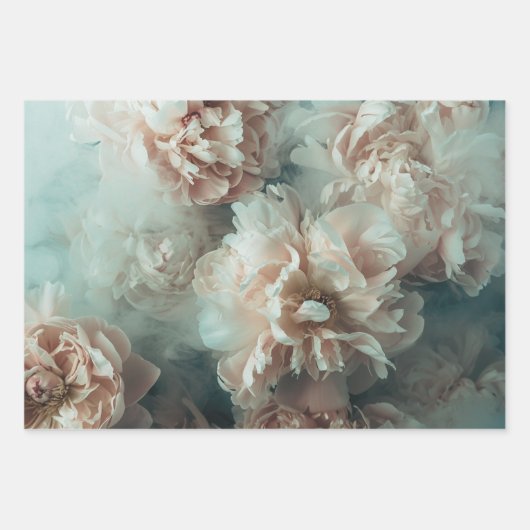 ヴィンテージ背景牡丹の分離 ラッピングペーパーシート (正面)