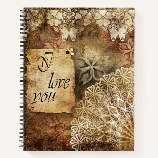 ヴィンテージ背景 ノートブック (正面)