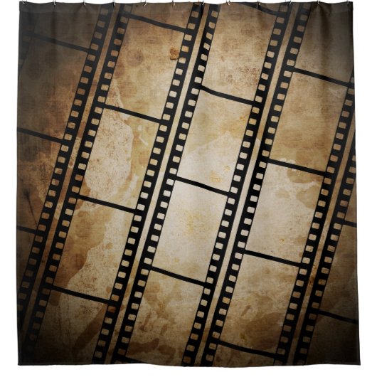 ヴィンテージ背景(フィルムフレームフィルム)、写真、abs シャワーカーテン (正面)