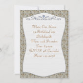 ヴィンテージ背景 - 誕生日パーティー招待状 招待状 (裏面)