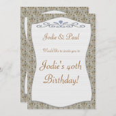 ヴィンテージ背景 - 誕生日パーティー招待状 招待状 (正面/裏面)