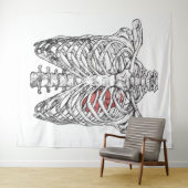 ヴィンテージ胸部とハート解剖学ハロウィーン タペストリー (インサイチュ(横))