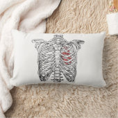 ヴィンテージ胸部とハート解剖学ハロウィーン ランバークッション (ブランケット)