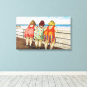 ヴィンテージ脂肪底の女の子 キャンバスプリント (インサイチュ (ウッドフロア))