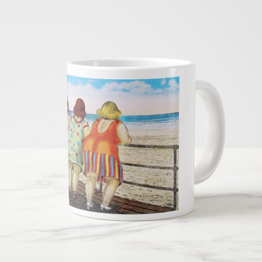 ヴィンテージ脂肪底ガールズアットビーチ ジャンボコーヒーマグカップ (正面右)