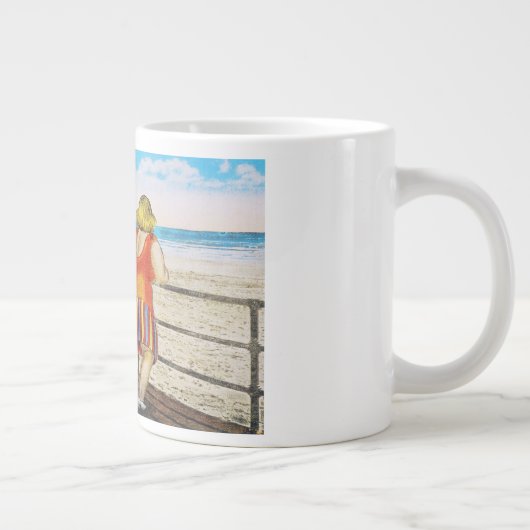 ヴィンテージ脂肪底ガールズアットビーチ ジャンボコーヒーマグカップ (右)