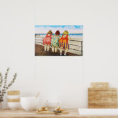 ヴィンテージ脂肪底ガールズアットビーチ ポスター (キッチン)