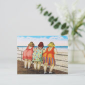 ヴィンテージ脂肪底ガールズアットビーチ ポストカード (スタンド正面)